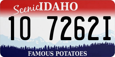 ID license plate 1O7262I