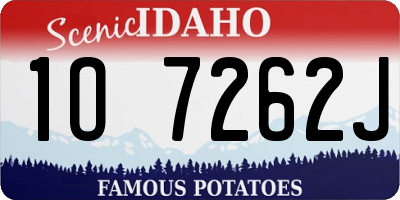 ID license plate 1O7262J