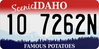 ID license plate 1O7262N