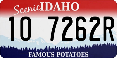 ID license plate 1O7262R