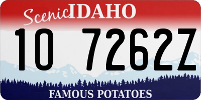 ID license plate 1O7262Z