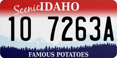 ID license plate 1O7263A