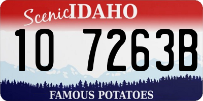 ID license plate 1O7263B