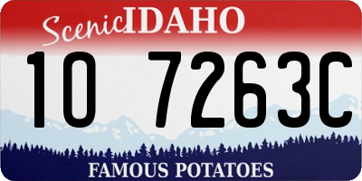 ID license plate 1O7263C
