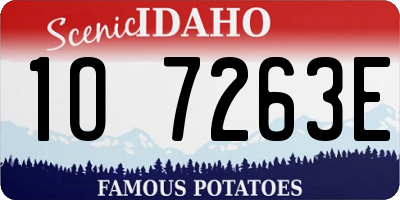 ID license plate 1O7263E