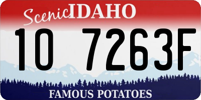 ID license plate 1O7263F