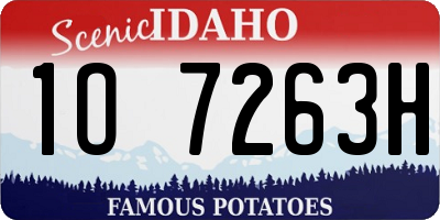 ID license plate 1O7263H
