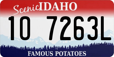 ID license plate 1O7263L