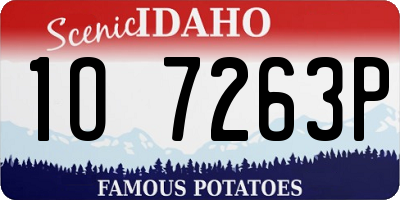 ID license plate 1O7263P