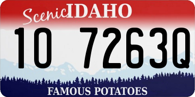 ID license plate 1O7263Q