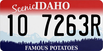 ID license plate 1O7263R