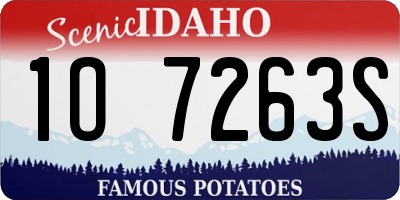 ID license plate 1O7263S
