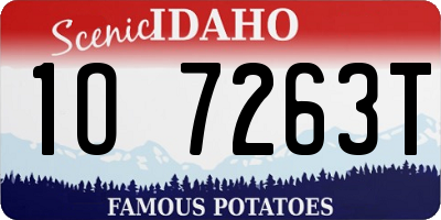 ID license plate 1O7263T