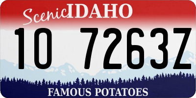 ID license plate 1O7263Z