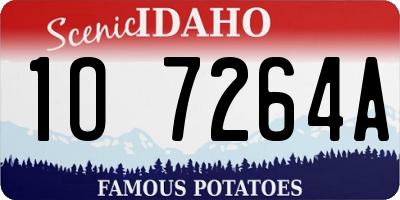 ID license plate 1O7264A