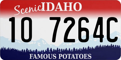 ID license plate 1O7264C