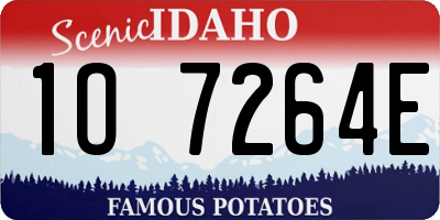 ID license plate 1O7264E