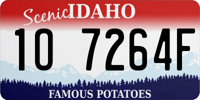 ID license plate 1O7264F