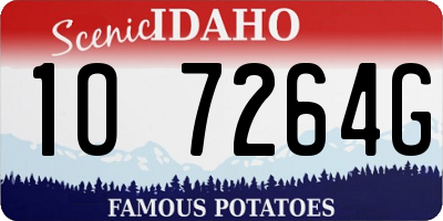 ID license plate 1O7264G