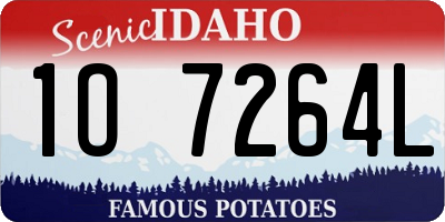 ID license plate 1O7264L