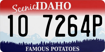 ID license plate 1O7264P