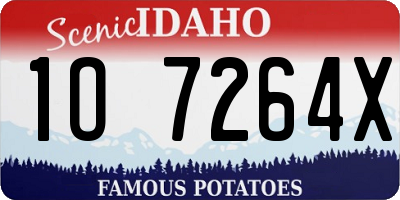 ID license plate 1O7264X