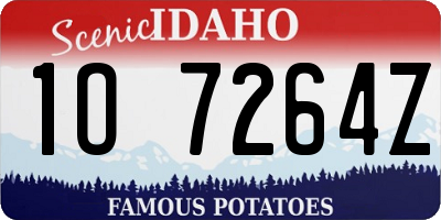 ID license plate 1O7264Z