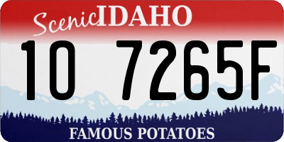 ID license plate 1O7265F