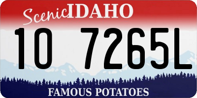 ID license plate 1O7265L