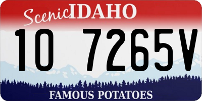 ID license plate 1O7265V