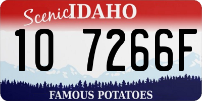 ID license plate 1O7266F