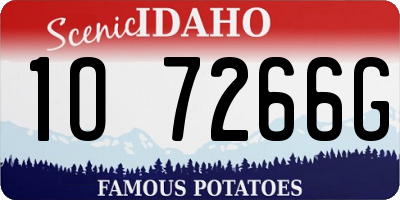 ID license plate 1O7266G