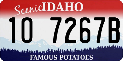 ID license plate 1O7267B