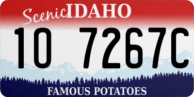 ID license plate 1O7267C