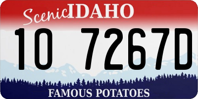 ID license plate 1O7267D