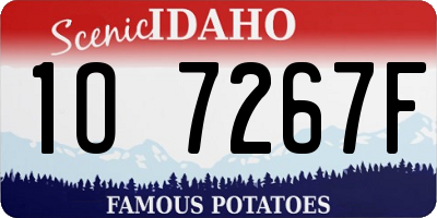 ID license plate 1O7267F