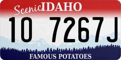 ID license plate 1O7267J