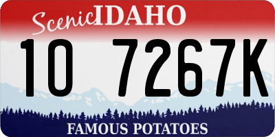 ID license plate 1O7267K