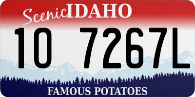 ID license plate 1O7267L