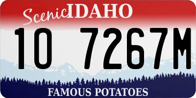 ID license plate 1O7267M