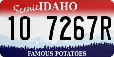 ID license plate 1O7267R