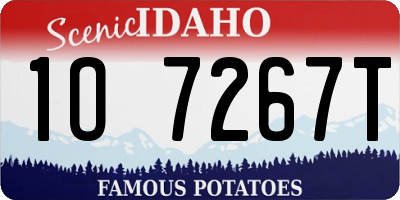 ID license plate 1O7267T