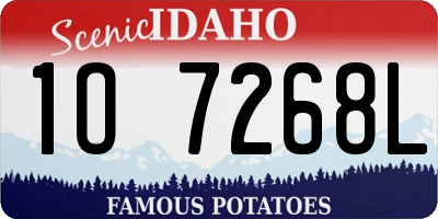 ID license plate 1O7268L
