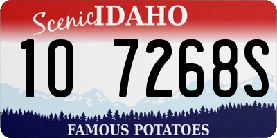 ID license plate 1O7268S