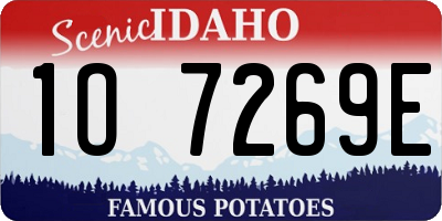 ID license plate 1O7269E