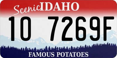 ID license plate 1O7269F