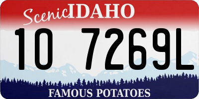 ID license plate 1O7269L