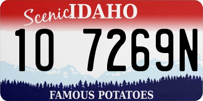 ID license plate 1O7269N