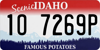 ID license plate 1O7269P