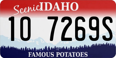 ID license plate 1O7269S